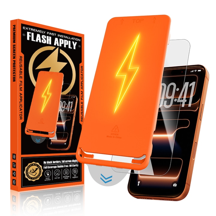 Folie de protectie ecran din sticla temperata HD fara margini negre pentru iPhone 16 Pro Max (versiune explosion-proof) — Protectie profesionala, acoperire completa a ecranului, rezistenta la zgarieturi si socuri, ambalaj anti-praf + instalare simpla