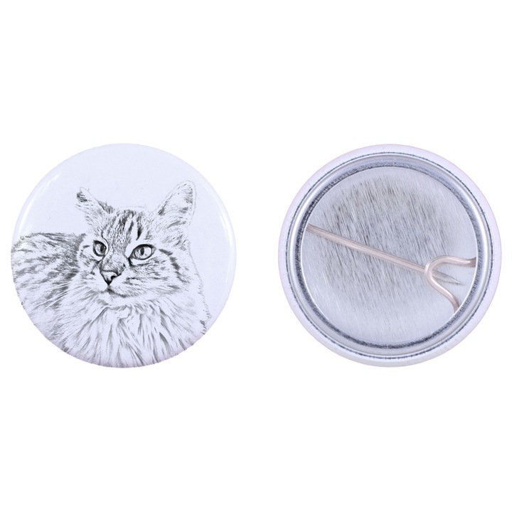 Brosa personalizata cu pisica, Art-Dog, cadou pentru iubitorii de animale, metalica, usoara