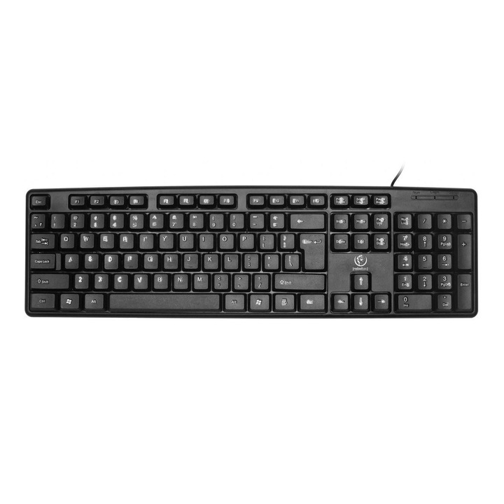 Tastatura membrana Rebeltec UNO, 104 taste, neagra, cablu 1.8m
