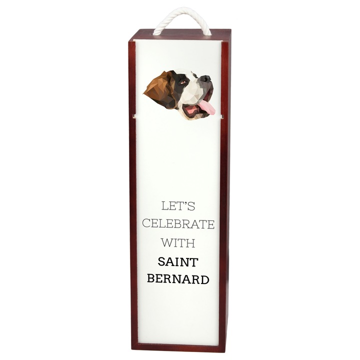 Suport pentru sticla vin Art-Dog, 35x10x10cm, din lemn