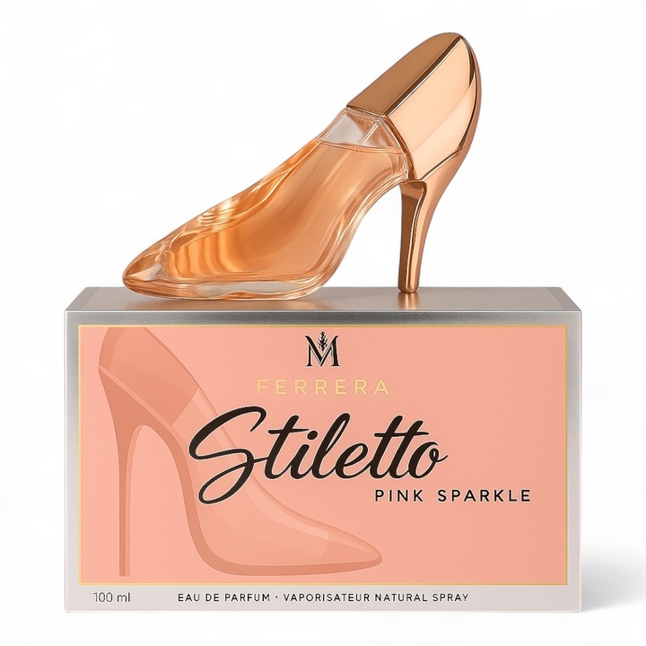 Parfum MONTAGE BRENDS Ferrera Stilleto Pink Sparkle, Proaspăt-Lemnos-Floral, 100ml, Violet Intens