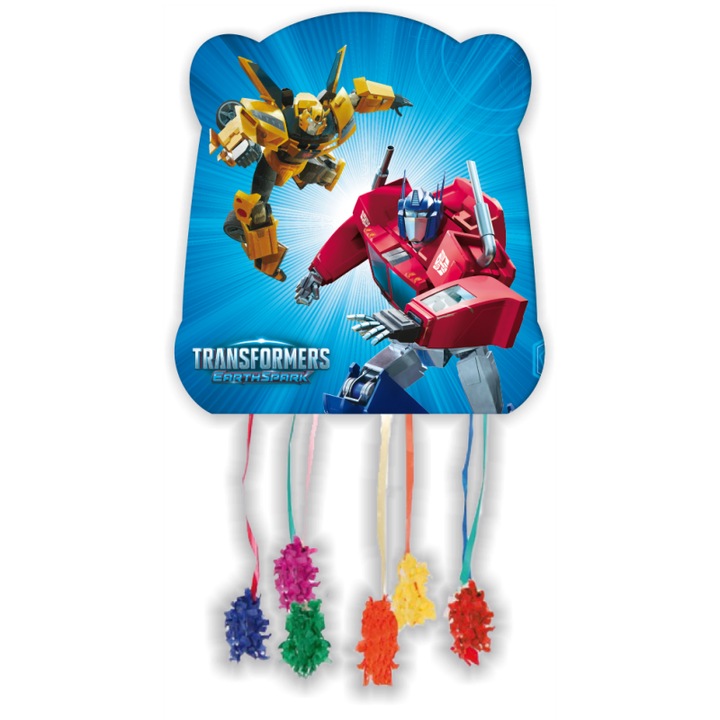 Pinata petrecere Transformers cu corzi 28 x 33 cm