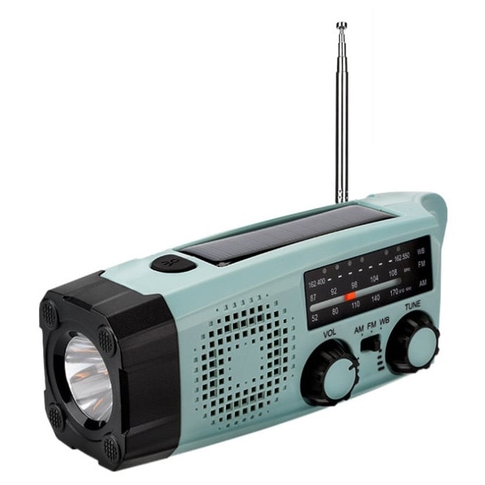 Lanterna LED Multifunctionala cu radio Superfire YJ03, incarcare solara sau manuala (dinam), power bank, 100lm, 2000mAh, incarcare usb-c
