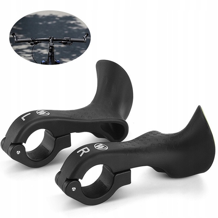 Set mansoane ergonomice pentru bicicleta, 2x mansoane, fluorescente, 92g, negru