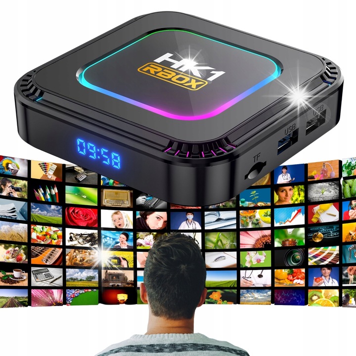 Mediaplayer 8K 4K Android 13, WiFi 6, Bluetooth 5.0, 4GB RAM, 64GB stocare, set complet