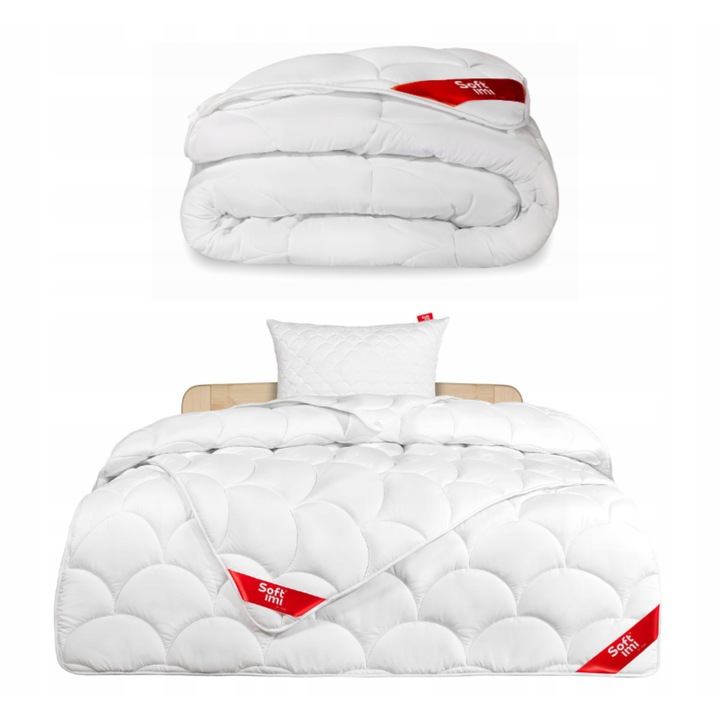 Set Perna 70x80cm și Plapuma 140x200cm antialergice, Softimi, microfibra, toate anotimpurile