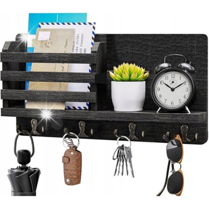 Kulcstartó, BOTC, Fa, Többfunkciós, Fekete