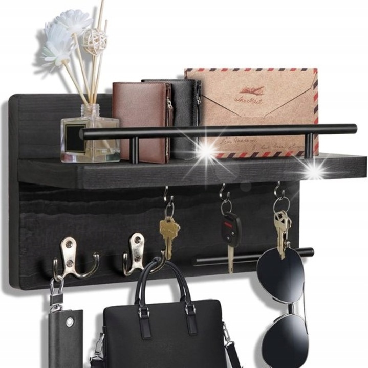 Kulcstartó, BOTC, Multifunkcionális, Fa, Fekete