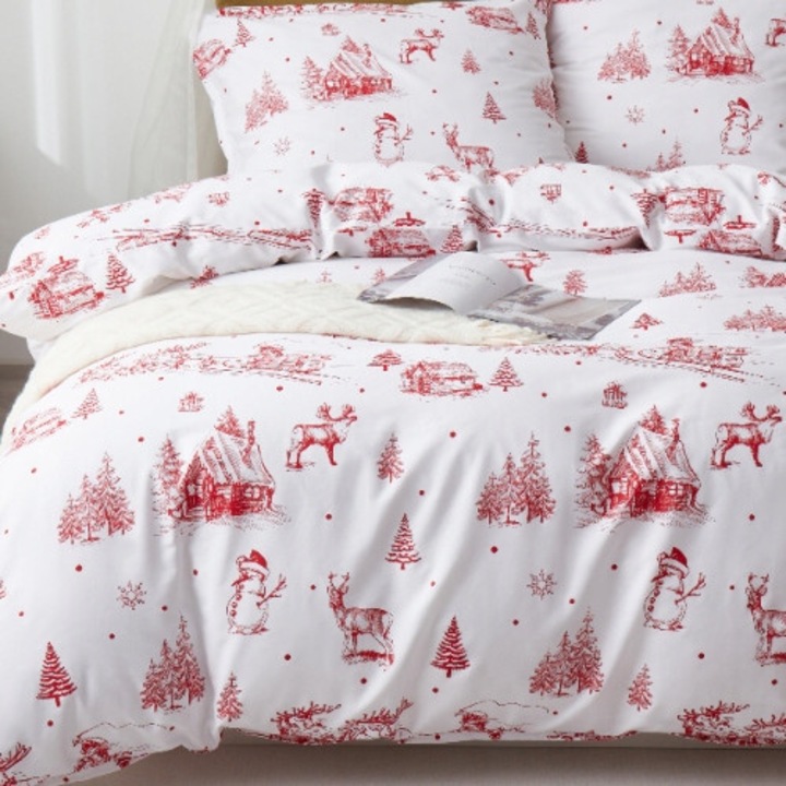 Lenjerie de pat set, Spod Ignei si Firelor, 220x200cm, 2 fete de perna, bumbac 100%, multicolor