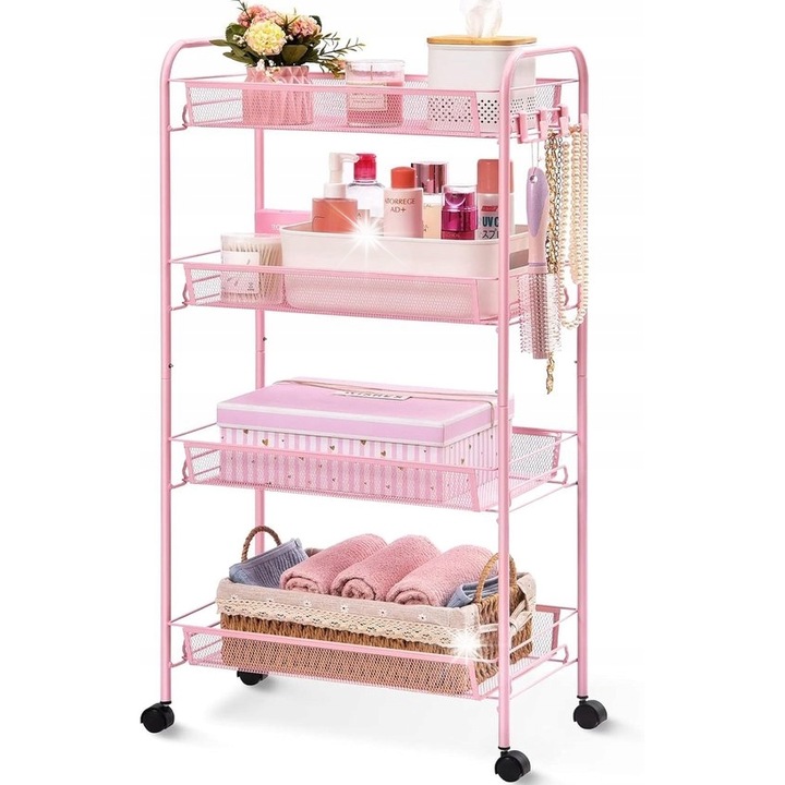 Rendezvénykocsi, BOTC, 4 polcos, rózsaszín