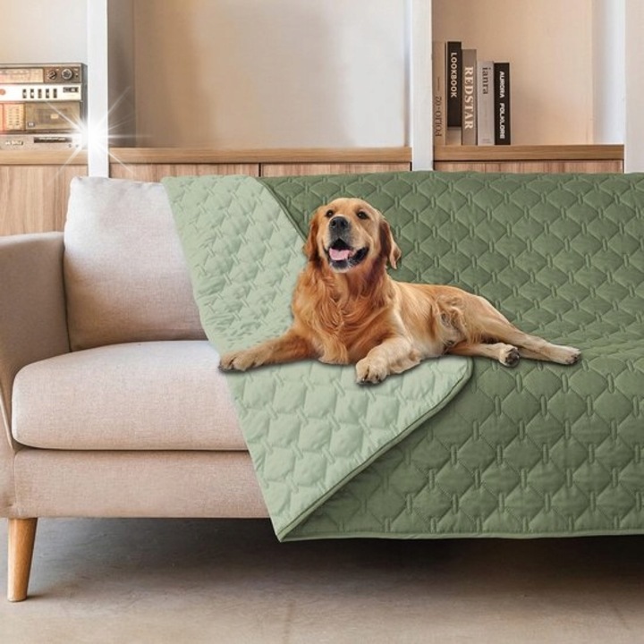 Vízálló BOTC bélés, 130x200cm, zöld, bútorvédelem háziállatok ellen