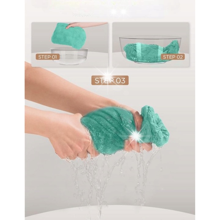 3 db mikroszálas törölköző hajra, 25x65cm, gyorsan száradó, színes