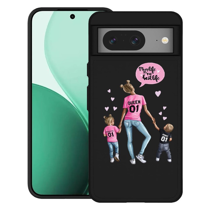 BestCase® Ultra Slim TPU tok Google Pixel 8-cal kompatibilis, Mom Life Boy And Girl designnal, 2100008 B 557