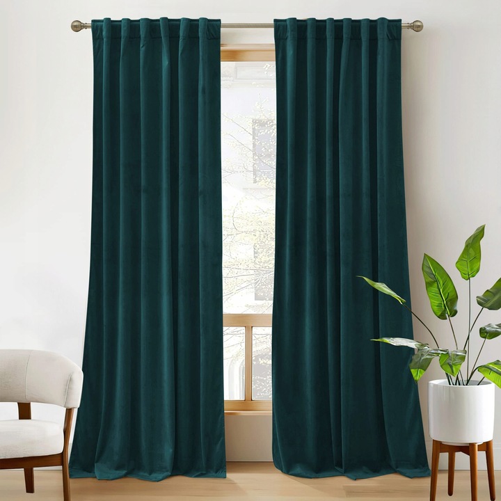 Draperie termica, czdk, set 2 bucati, verde, 225x132cm
