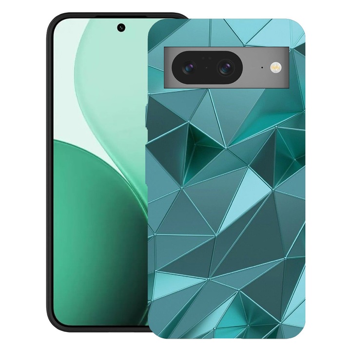 BestCase® Husa TPU Ultra Slim Compatibil cu Google Pixel 8, cu Design Green Mosaic, 2100008 B 1251