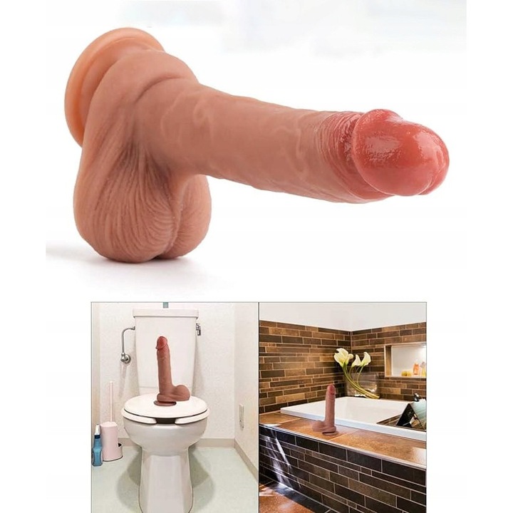 Реалистични дилда с дръжка, YQ, 8.1 инча, 1.5 инча диаметър, силикон, водоустойчив