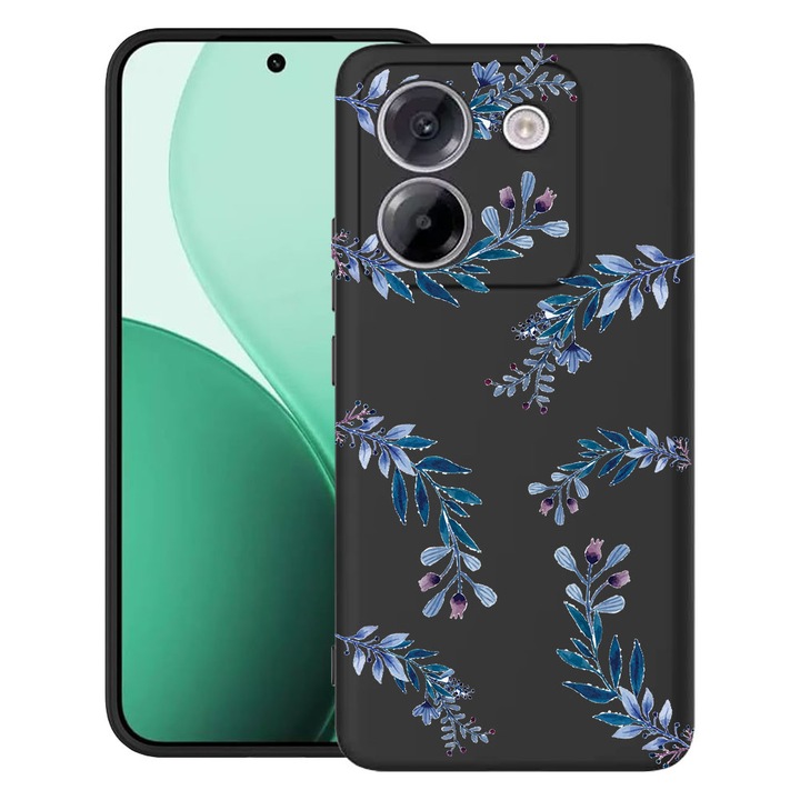 BestCase® Husa TPU Ultra Slim Compatibil cu Poco M7 Pro 5G, cu Design Blue Flowers, 2100003 B 116