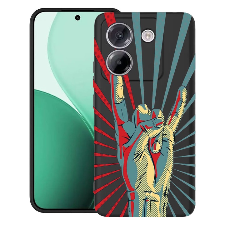 BestCase® Husa TPU Ultra Slim Compatibil cu Poco M7 Pro 5G, cu Design Rock Festival, 2100003 B 530