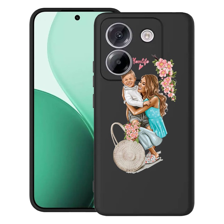 BestCase® Ultra Slim TPU tok Poco M7 Pro 5G-vel kompatibilis, Mom Life With a Boy dizájnnal, 2100003 B 559