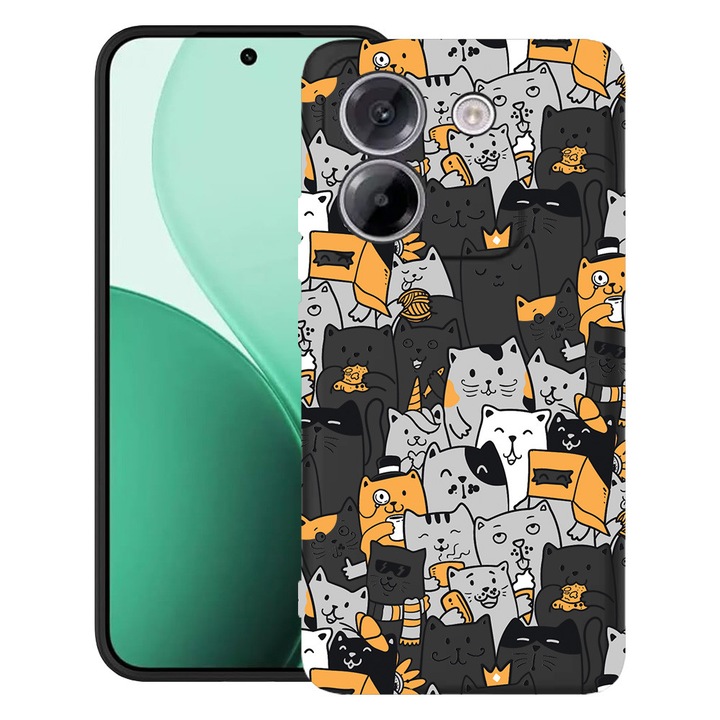 BestCase® Husa TPU Ultra Slim Compatibil cu Poco M7 Pro 5G, cu Design Cat Pattern, 2100003 B 1030