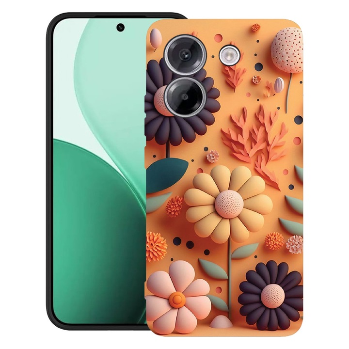 BestCase® Husa TPU Ultra Slim Compatibil cu Poco M7 Pro 5G, cu Design Happy Flowers, 2100003 B 1149