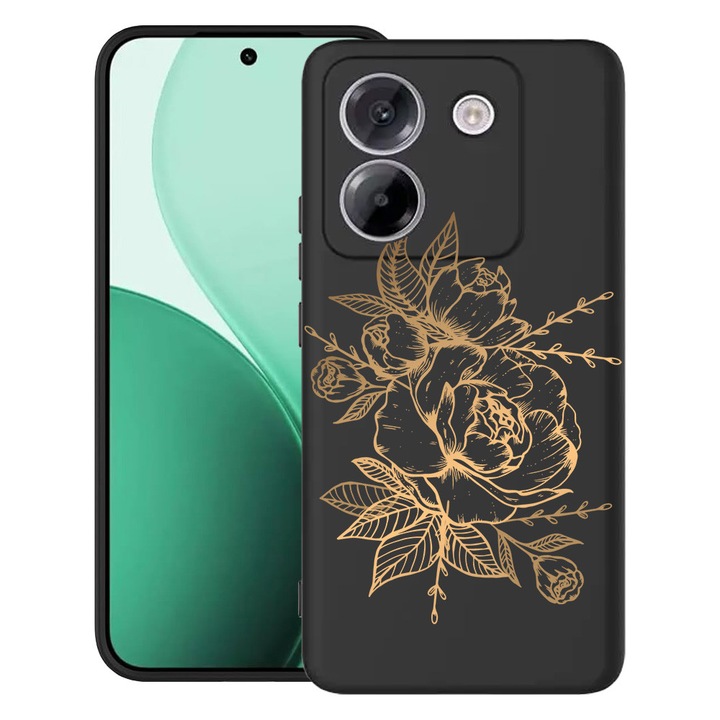BestCase® Husa TPU Ultra Slim Compatibil cu Poco M7 Pro 5G, cu Design Golden Rose, 2100003 B 989