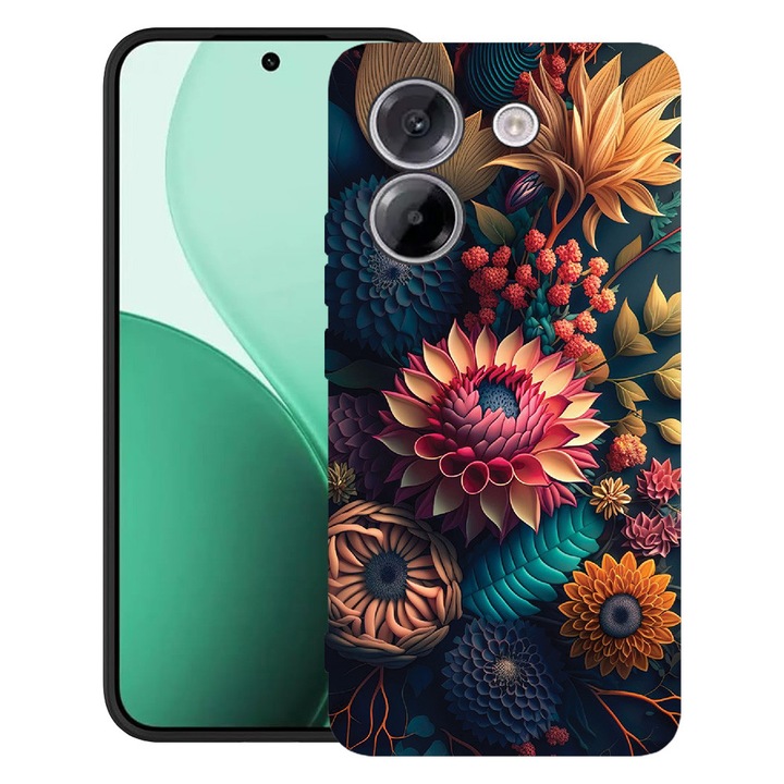 BestCase® Husa TPU Ultra Slim Compatibil cu Poco M7 Pro 5G, cu Design Colorful Flowers, 2100003 B 1241