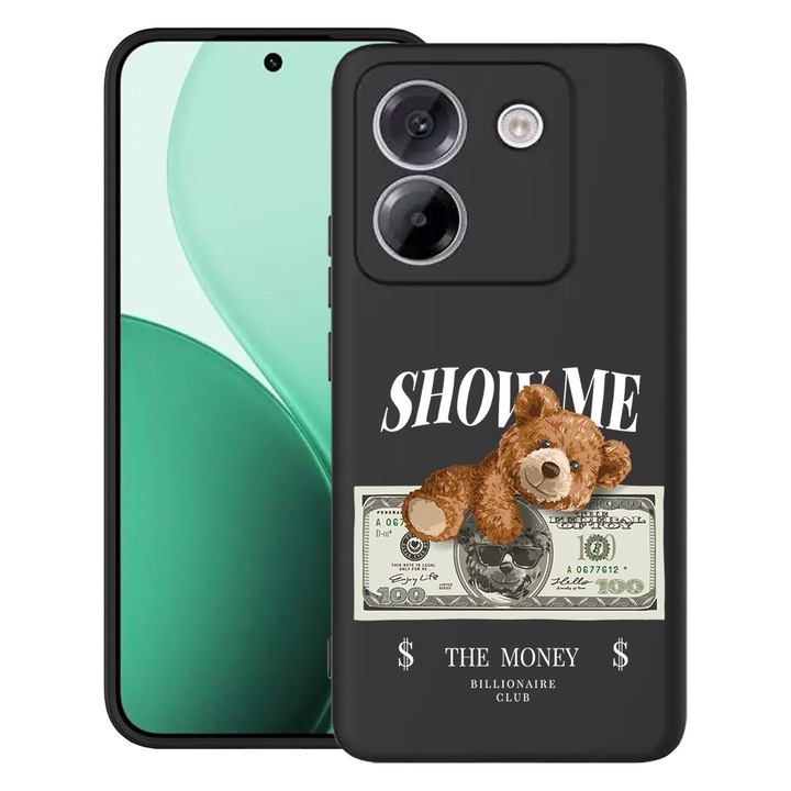 BestCase® Husa TPU Ultra Slim Compatibil cu Poco M7 Pro 5G, cu Design Teddy Bear Show Me The Money, 2100003 B 1453