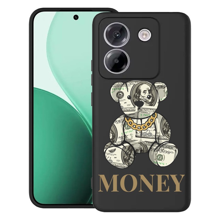 BestCase® Husa TPU Ultra Slim Compatibil cu Poco M7 Pro 5G, cu Design Teddy Bear Money, 2100003 B 1549