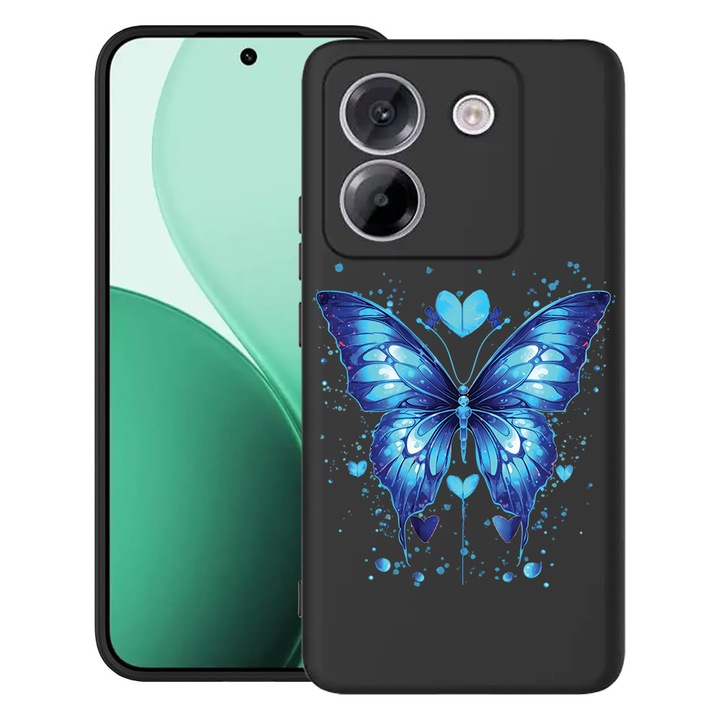 BestCase® Husa TPU Ultra Slim Compatibil cu Poco M7 Pro 5G, cu Design Blue Butterfly, 2100003 B 1586
