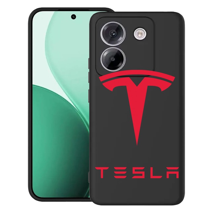 BestCase® Husa TPU Ultra Slim Compatibil cu Poco M7 Pro 5G, cu Design Tesla Red, 2100003 B 1711