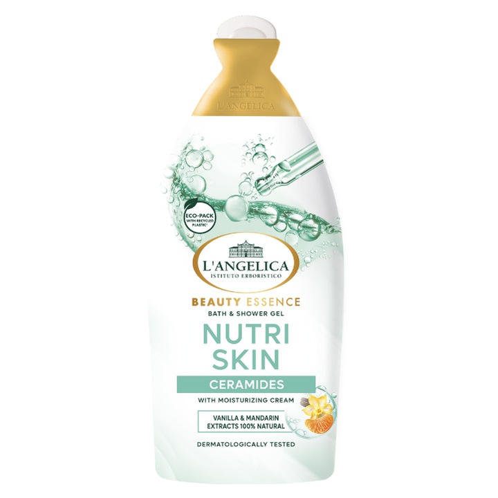 Душ гел L'Agelica Officinalis Beauty Essence Nutri Skin Серамиди, 500мл