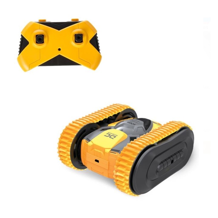 Masina cu Telecomanda Lumi LUXURY Stunt 2in1 12km/h, roti mari si senile, 4x4, pentru 8+ ani