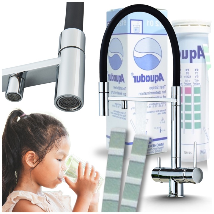 Ari HighFlex háromfunkciós konyhai csaptelep, króm, rugalmas kifolyócső