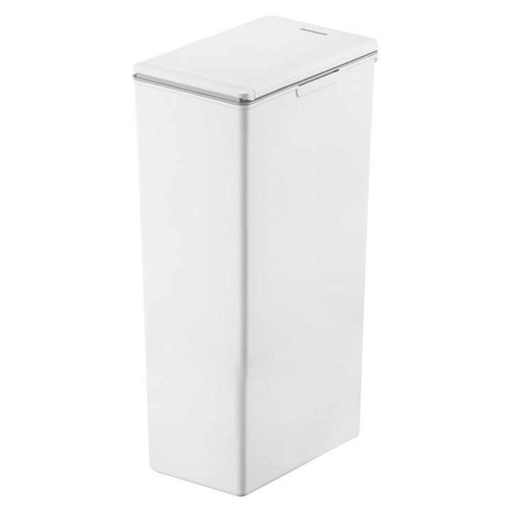 Cos de gunoi Fackelmann Oslo, Touch-Open, alb, 40 litri