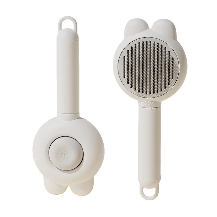 Perie pentru indepartarea parului, perie de ingrijire pentru pisici si caini, alb