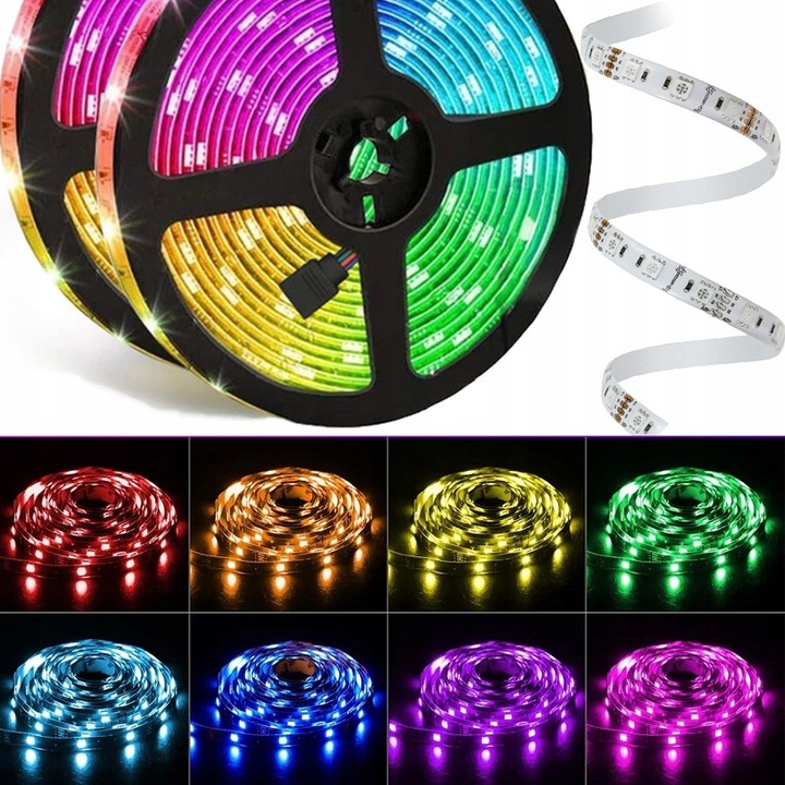 Banda LED RGBW SMD 5050, 12V, 2m, Alb Neutru 4500K