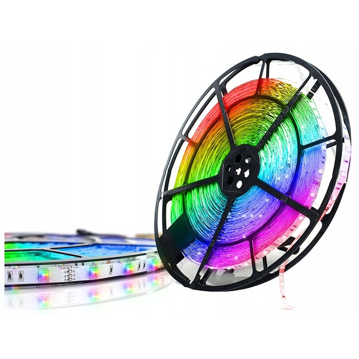 Banda LED RGB Decorya, 2m, 7,5W/m, autocolant, IP20, multicolor