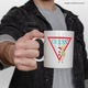 Cana Cu Clopotica, Cu Textul "Guess" - Design 2, Ceramica, 330ML, Cu Maner si Interior Alb