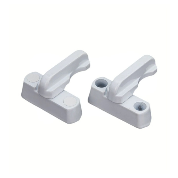 Set 2 cleme fixare pentru mobilier, Rulota, Camper, CRT, Max Fix, Rotative, Alb