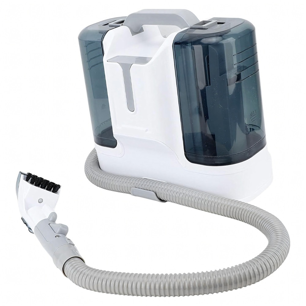 Aspirator 450W pentru Curatare Tapiterie, Doua Rezervoare, Forta Aspirare 11 kPa, Peria universala, 335 × 235 × 305 mm, Alb