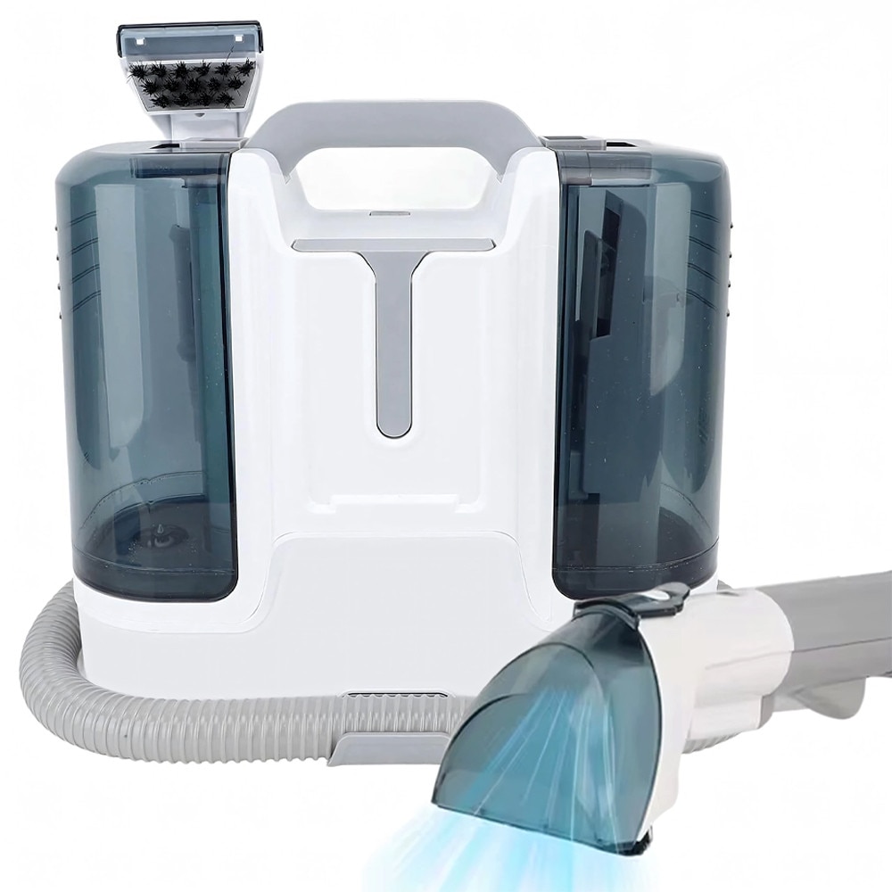 Aspirator 450W pentru Curatare Tapiterie, Doua Rezervoare, Forta Aspirare 11 kPa, Peria universala, 335 × 235 × 305 mm, Alb