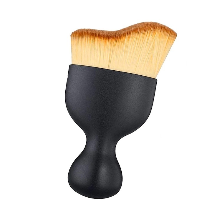 Perie profesionala pentru interior auto, plastic si nailon, curatare precisa si delicata, 10 x 4.5 x 2 cm, negru