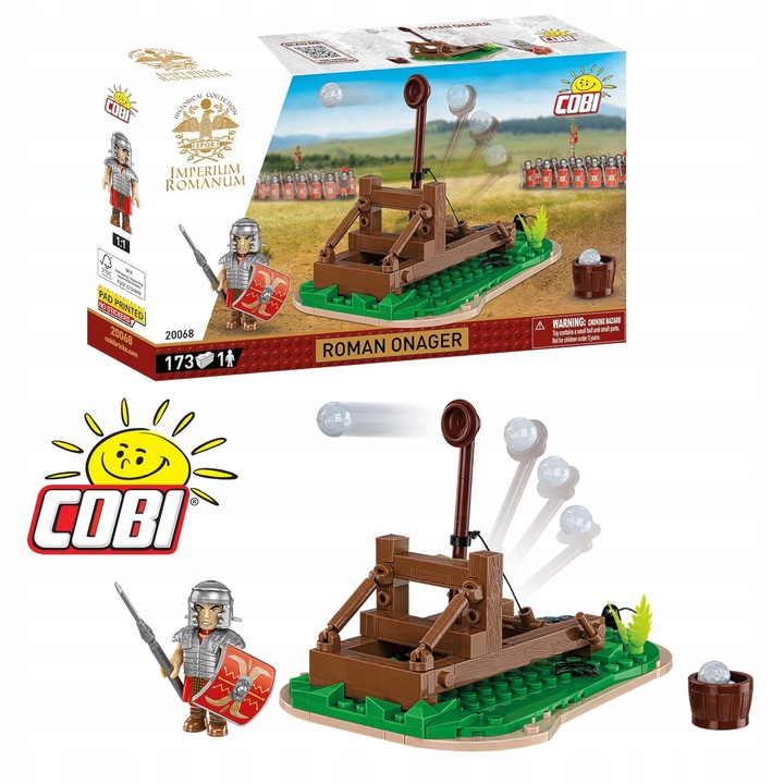Set constructie Cobi Ronan Onager, katapulta romana, 173 piese, figurina legionar, 6 ani+