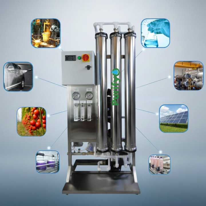 Osmoza Inversa Industriala 1500 L/H – Demineralizare Apa, Purifyo® Functionare Automata, Control Microprocesor, Eficienta Energetica, Recirculare Apa, Sistem osmoza inversa- 57 × 105 × 175 cm