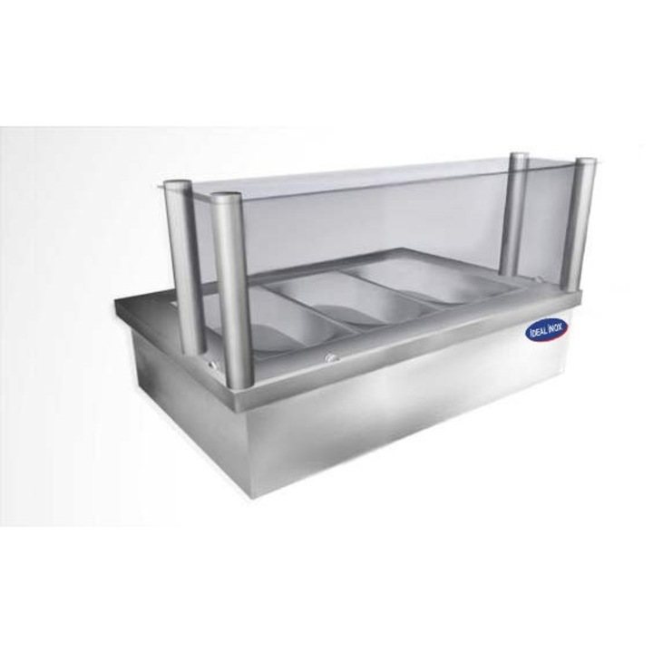 Bain Marie de banc Ideal Inox capacitate 3 buc x GN 1/2