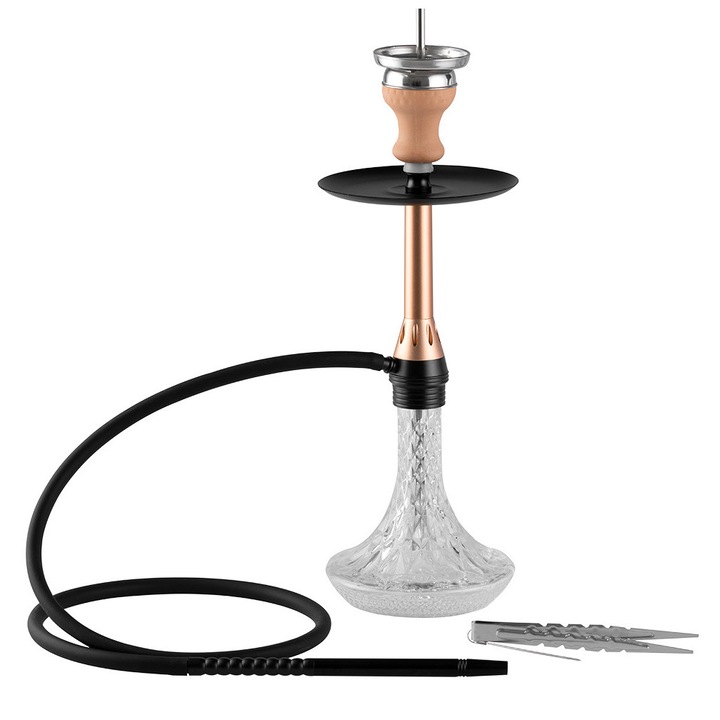 Narghilea Akra Super Heroes 55cm, 1 furtun, rosegold, cu accesoriile necesare