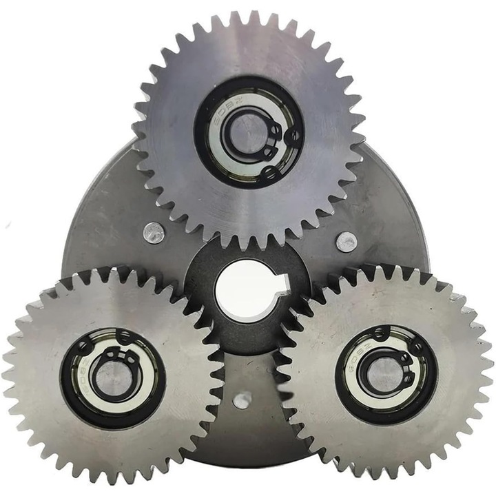 Комплект стоманени зъбни колела за електрически велосипед, YDCY, комплект планетарни зъбни колела с 36 стоманени зъба за електрически велосипеди със съединител, найлон и стомана, сребрист, комплектът съдържа 3 предавки и 1 съединител