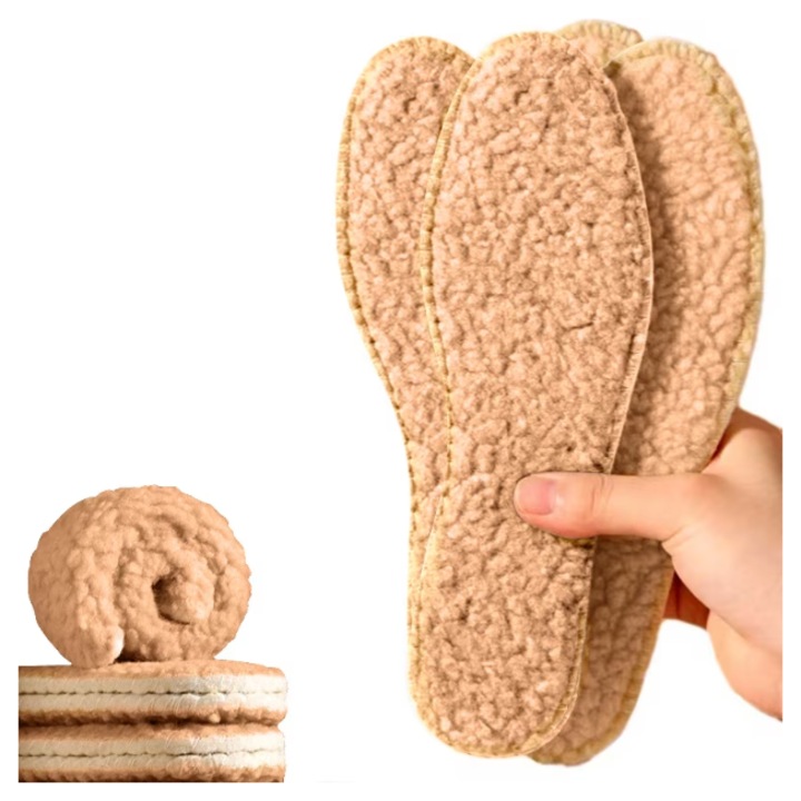 Set 4 Branturi tip Talpici, marimea 38， Pasla de lana, Cald si respirabil, ingrosata cu adaos de puf, pentru pantofi, ghete cu blana, pentru iarna