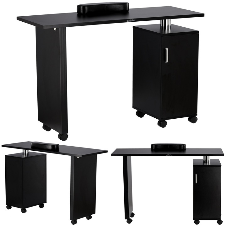 Calissimo, Birou masa cosmetica birou cosmetic pentru manichiura negru, 1-BK-009002